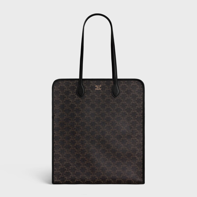 VERTICAL CABAS TRIOMPHE TOUCH IN TRIOMPHE CANVAS AND CALFSKIN - BLACK - NEW - 1 | CELINE