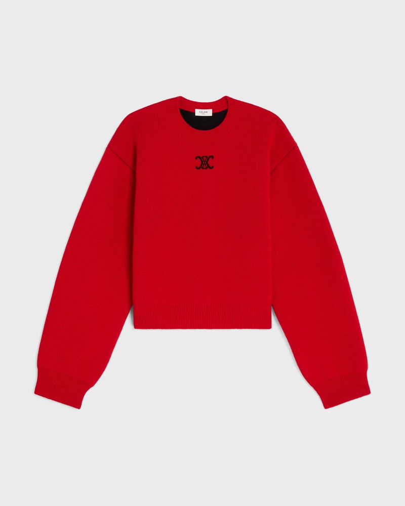 JERSEY CON CUELLO REDONDO DE CACHEMIRA - ROJO/AZUL/NEGRO -  - 1 | CELINE