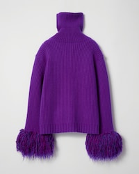 turtleneck sweater IN ribbed cashmere - PURPLE -  - 2 | CELINE