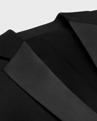 short tux jacket in wool and mohair - BLACK -  - 2 | CELINE