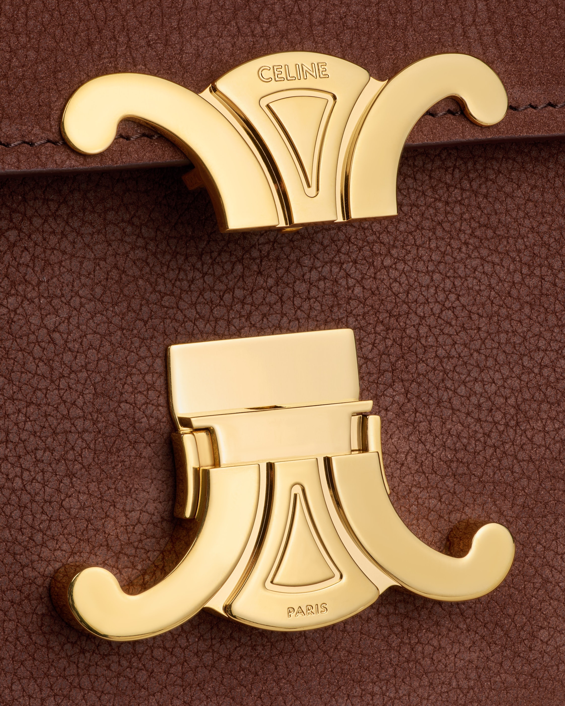 TEEN TRIOMPHE BAG IN Grained Nubuck Calfskin - CHESTNUT | CELINE