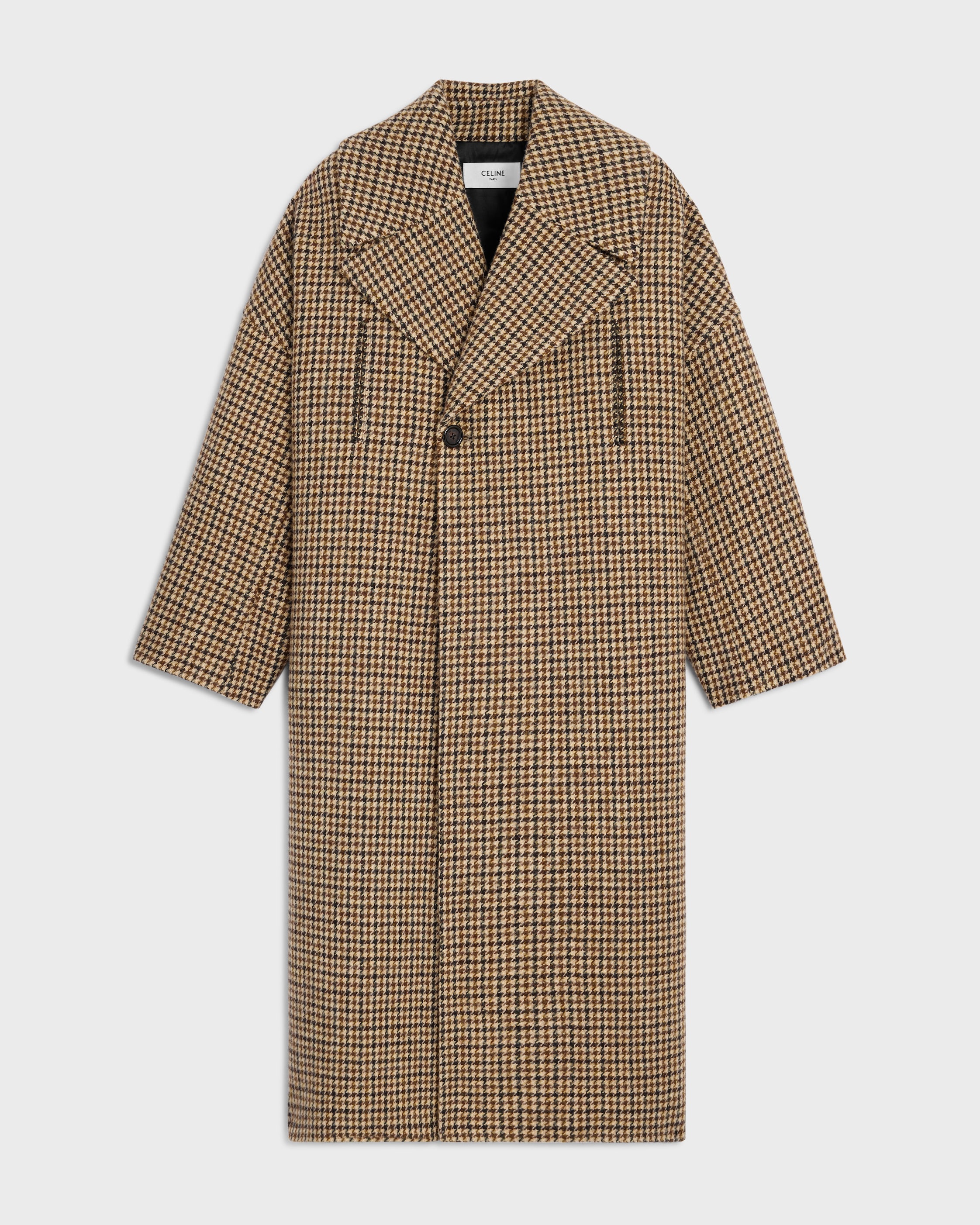 coat IN houndstooth wool - BEIGE / MARRON | CELINE