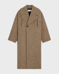 coat IN houndstooth wool - BEIGE / MARRON -  - 1 | CELINE