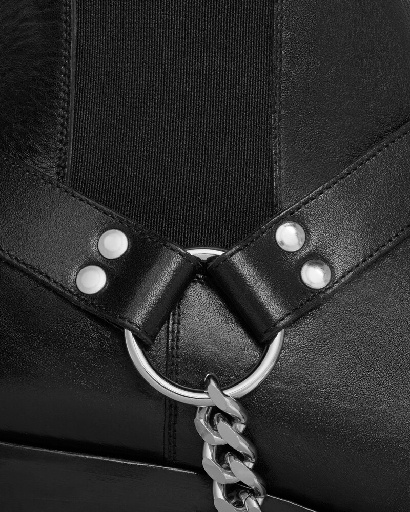 CELINE CAMARGUE BOTTINE CHELSEA BIKER EN CUIR DE VEAU - TANNAGE V&Eacute;G&Eacute;TAL - Noir -  - 1 | CELINE