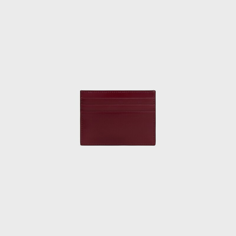 CARD HOLDER TRIOMPHE IN Shiny calfskin - LIGHT BURGUNDY - CARD HOLDERS - 1 | CELINE