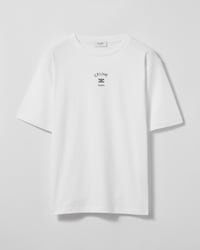 loose t-shirt IN cotton jersey - OFF WHITE / BLACK -  - 1 | CELINE