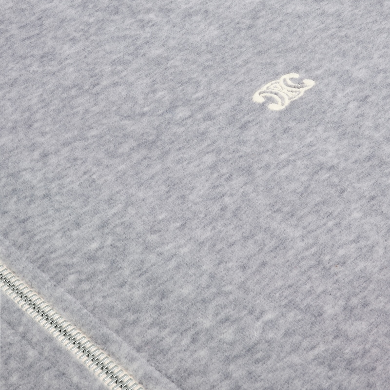tracksuit jacket IN VELVET COTTON - GREY/ BLACK -  - 1 | CELINE