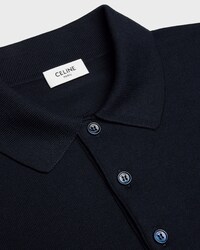 POLO SWEATER IN FINE SILK AND COTTON - NAVY -  - 2 | CELINE