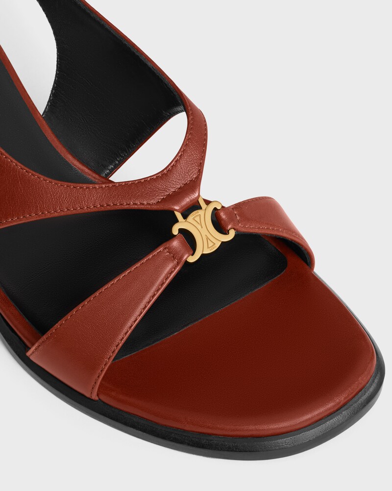 CELINE CLEMENCE TRIOMPHE SLINGBACK SANDAL IN CALFSKIN - RUST -  - 1 | CELINE