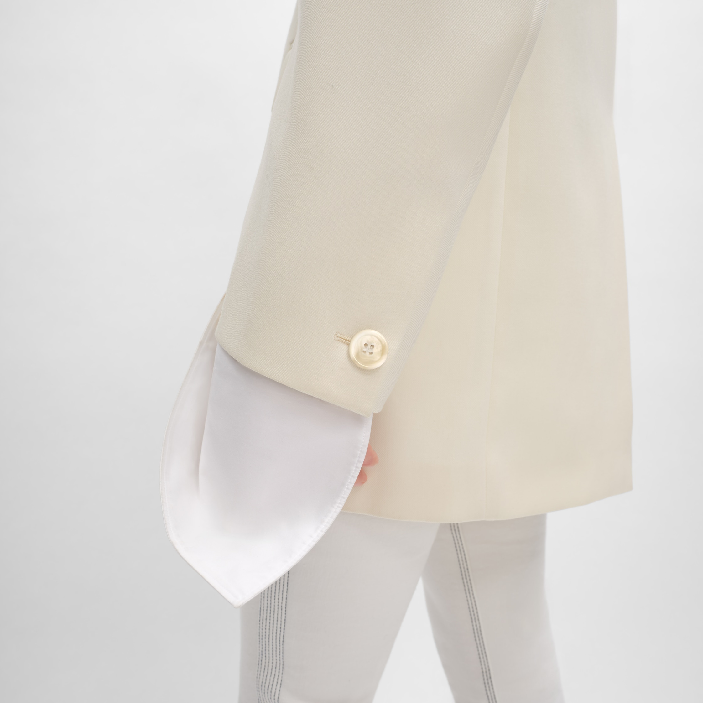 colonne jacket IN diagonal wool - OFF WHITE | CELINE