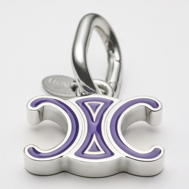 Triomphe Celine Charms en émail et Laiton Rhodié - Argent / Violet - CHARMS - 1 | CELINE