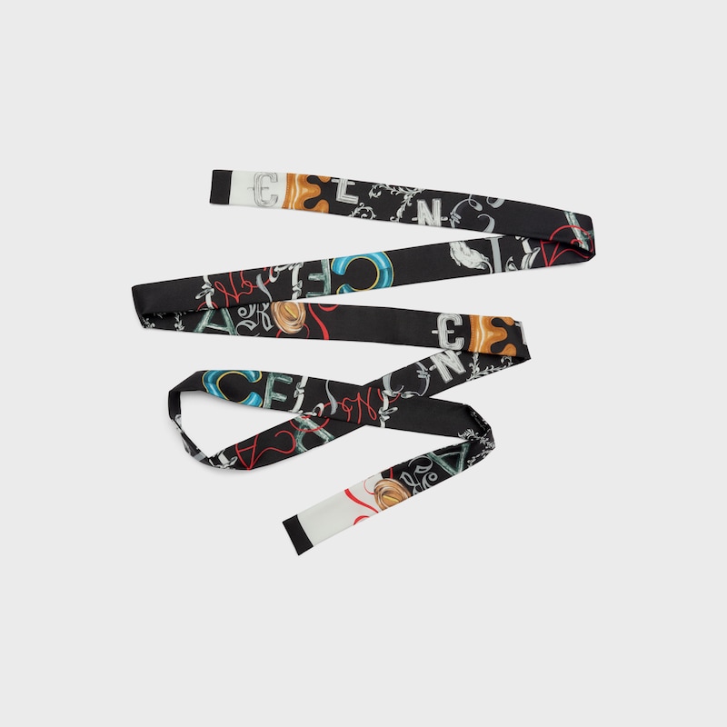ribbon IN SILK TWILL - BLACK/WHITE/MULTICOLOR -  - 1 | CELINE
