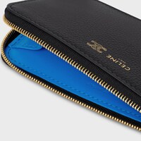 PORTE-CARTES LONG ZIPPé VEAU SOUPLE GRAINé - NOIR / ULTRA BLEU - PORTE-CARTES - 2 | CELINE