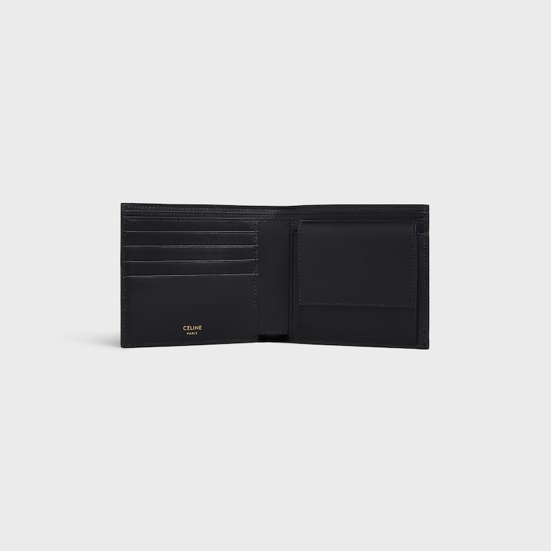 Bi-fold Wallet IN Triomphe Canvas - Black - TRIOMPHE CANVAS - 1 | CELINE