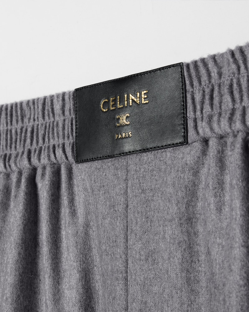 PULL-ON TROUSERS IN CASHMERE FLANNEL - LIGHT GREY -  - 1 | CELINE