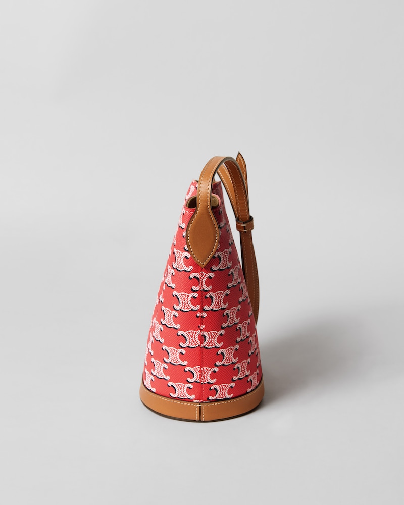 MINI BUCKET IN TRIOMPHE CANVAS - RED / BLACK / WHITE - TRIOMPHE CANVAS - 1 | CELINE