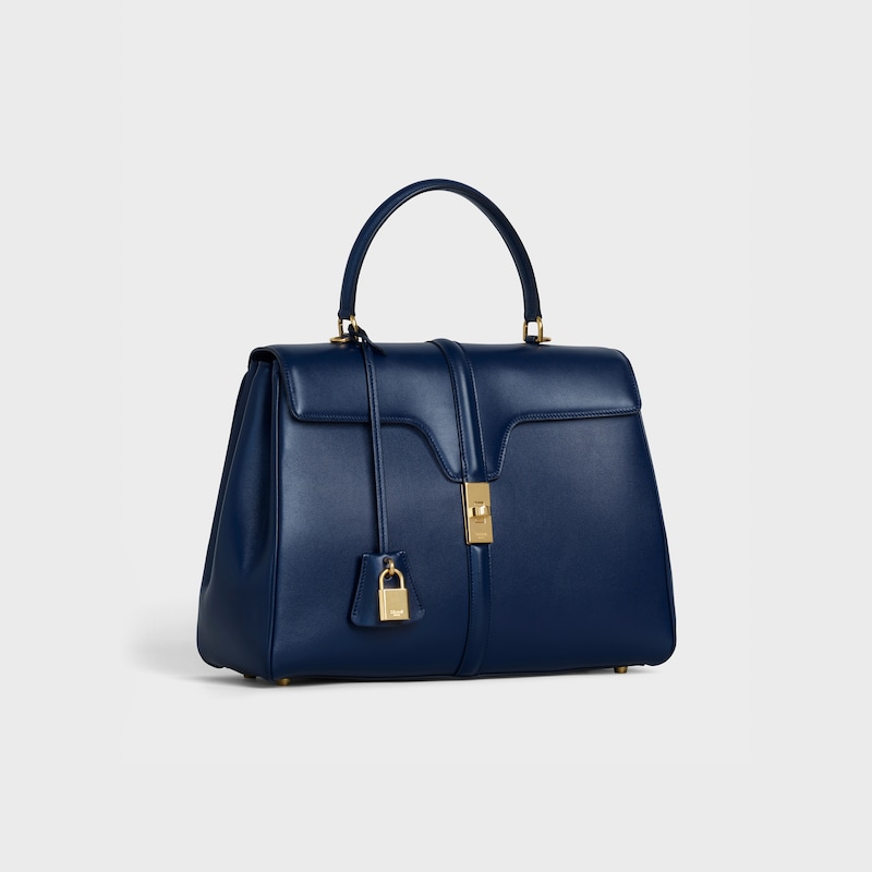 Classique 16 Bag in satinated calfskin - Dark blue - 16 - 1 | CELINE