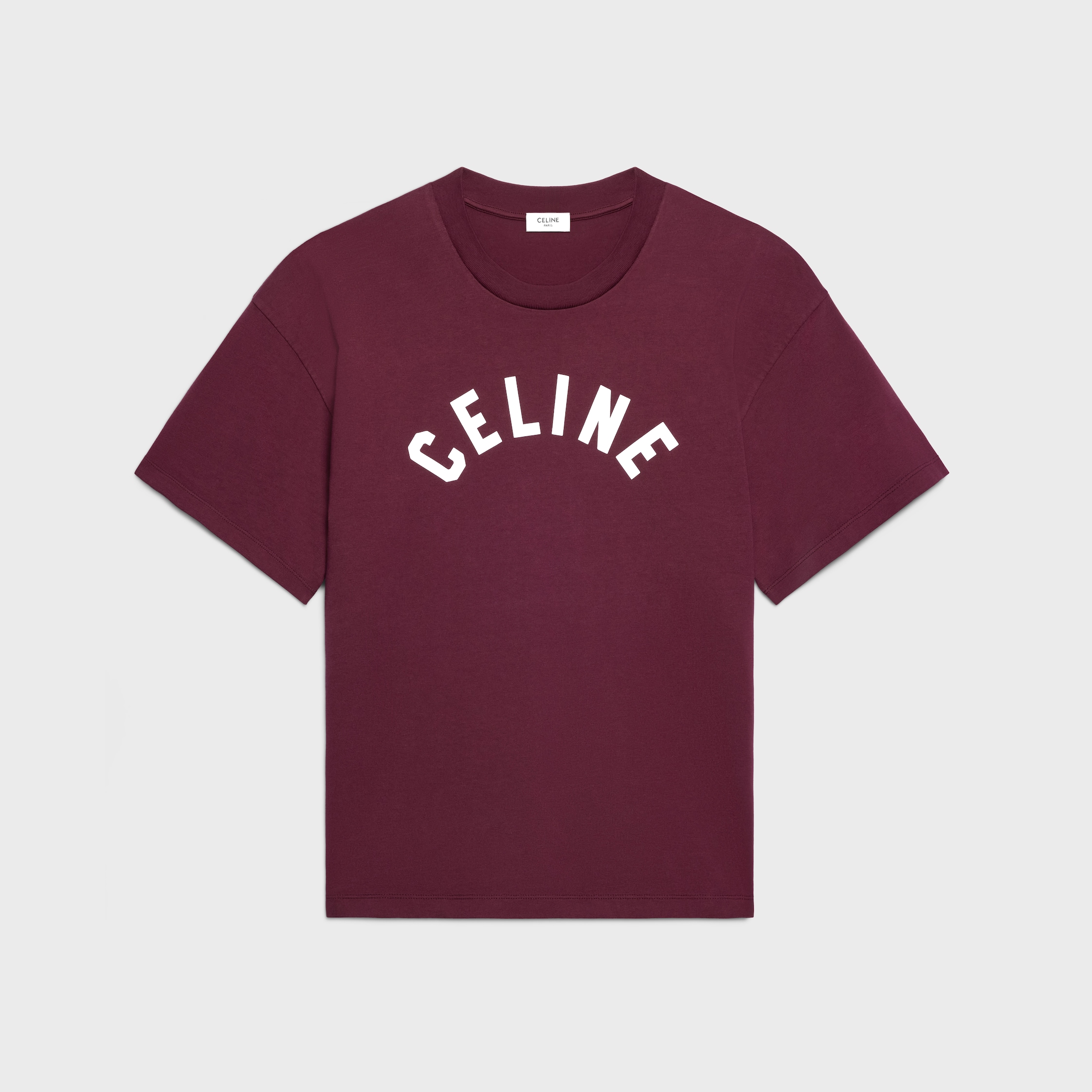 t-shirt IN cotton jersey - BURGUNDY / OFF WHITE | CELINE