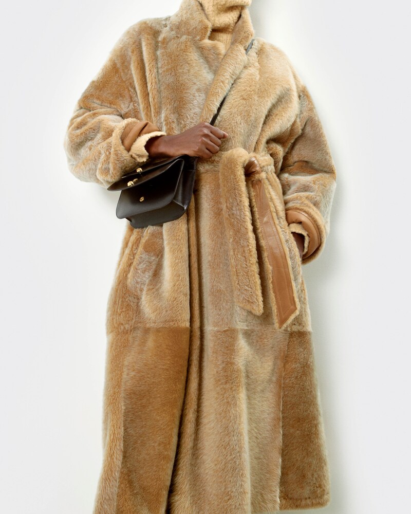manteau peignoir shearling agneau - BEIGE -  - 1 | CELINE