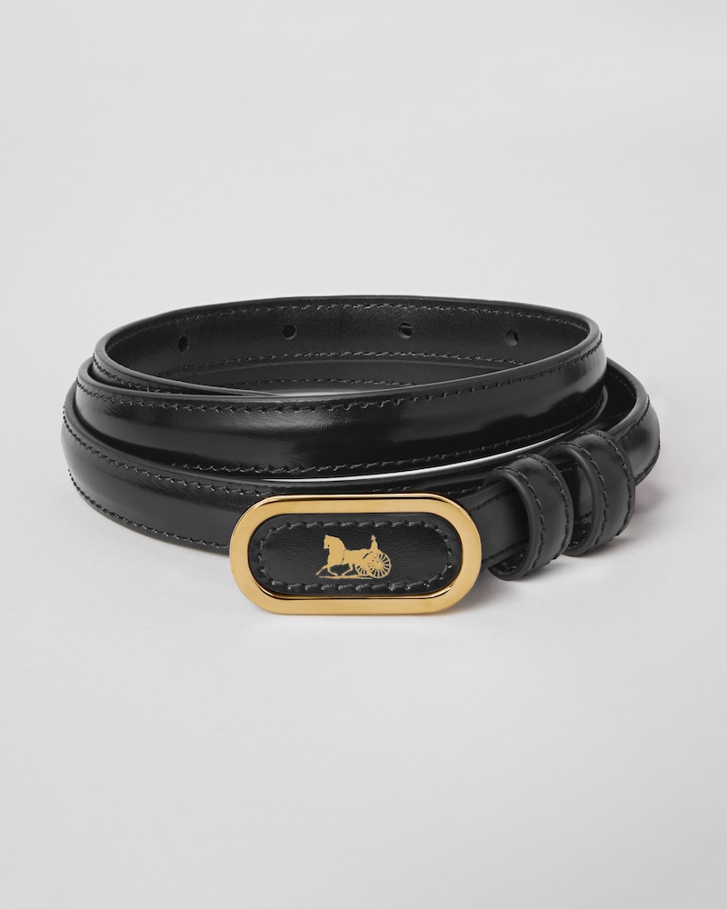 CELINE SULKY BELT 13MM IN Taurillon Leather - BLACK -  - 1 | CELINE