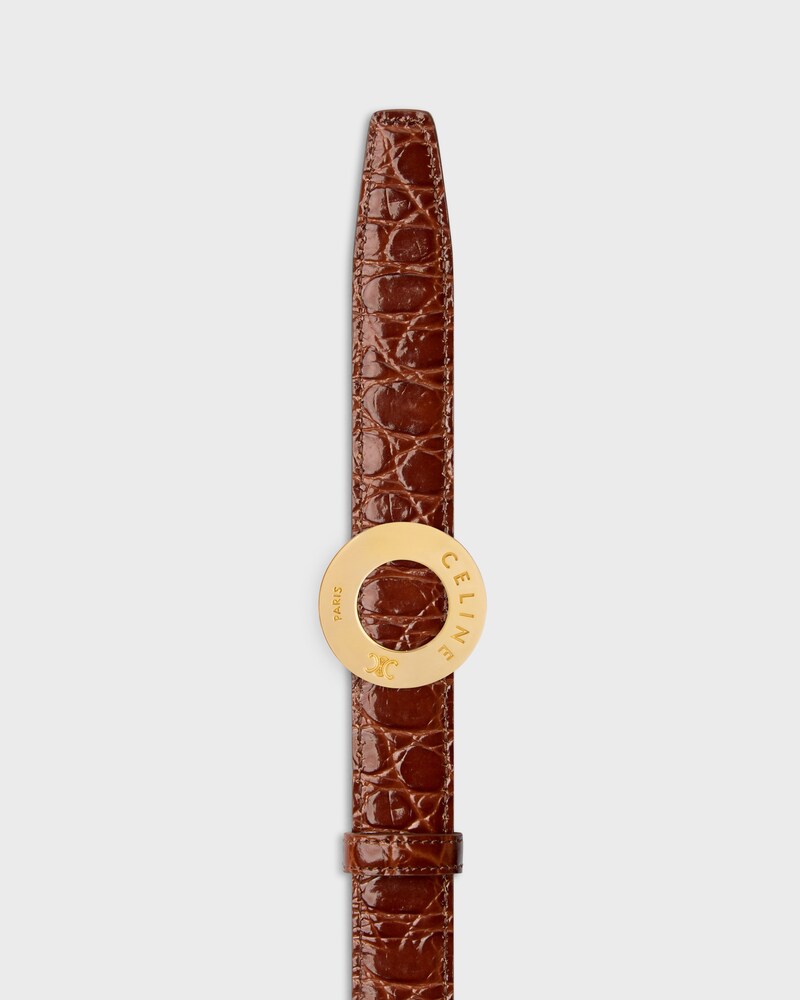 Reversible Strap 25MM IN TAURILLON LEATHER AND CROCODILE EMBOSSED CALFSKIN -  -  - 1 | CELINE