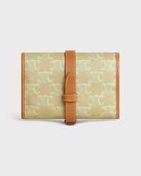 JEWELRY POUCH IN TRIOMPHE CANVAS AND CALFSKIN - SANDCASTLE / SOFT LIME - POUCHES - 2 | CELINE