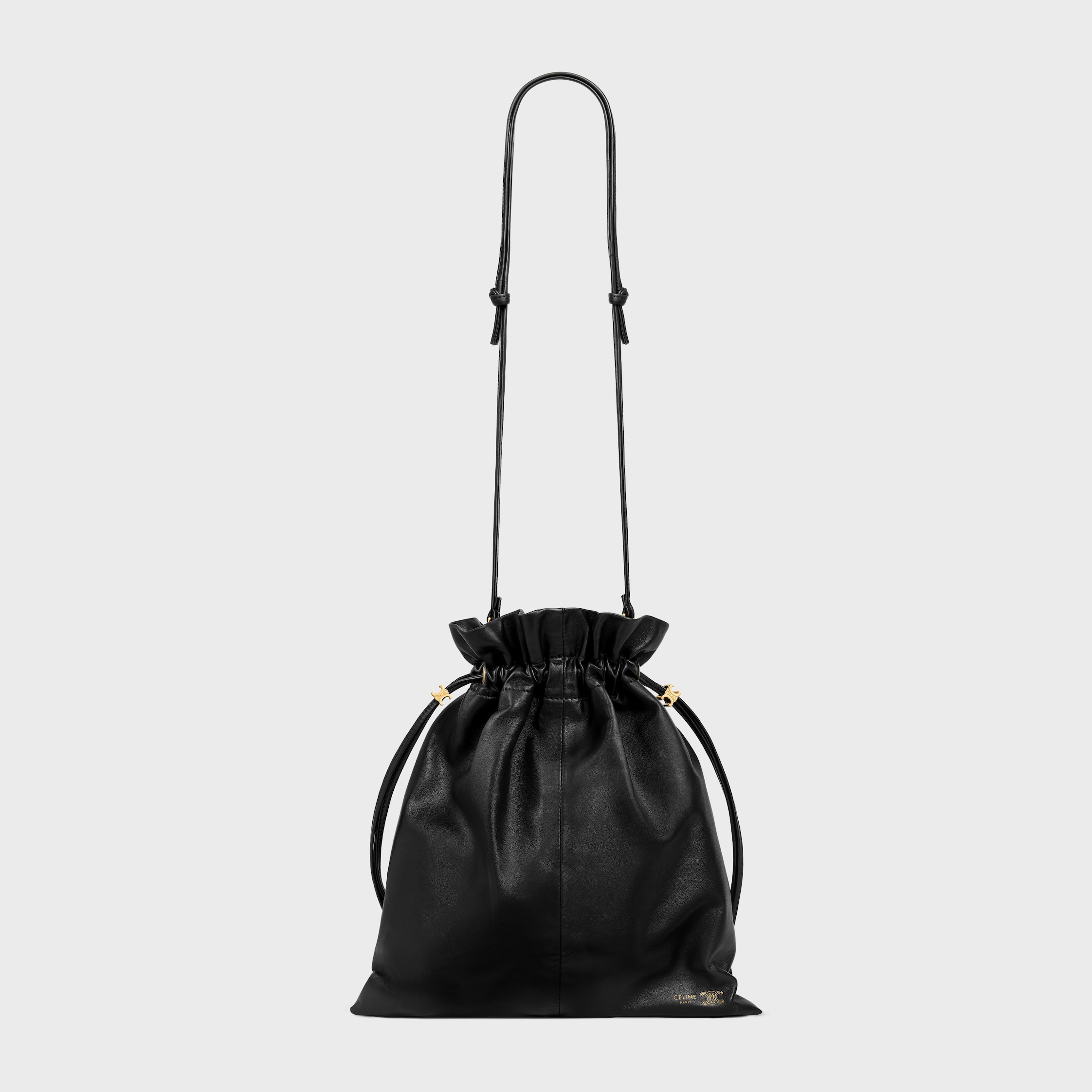 SMALL CRYSTAL POUCH IN LAMBSKIN - BLACK | CELINE
