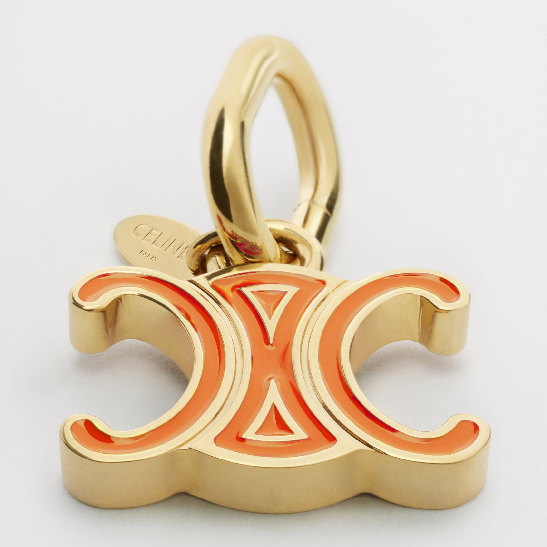 CELINE Celine Charms Triomphe in Enamel and Brass with Gold Finish