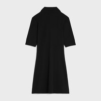polo mini dress IN ribbed cotton - BLACK / WHITE -  - 2 | CELINE