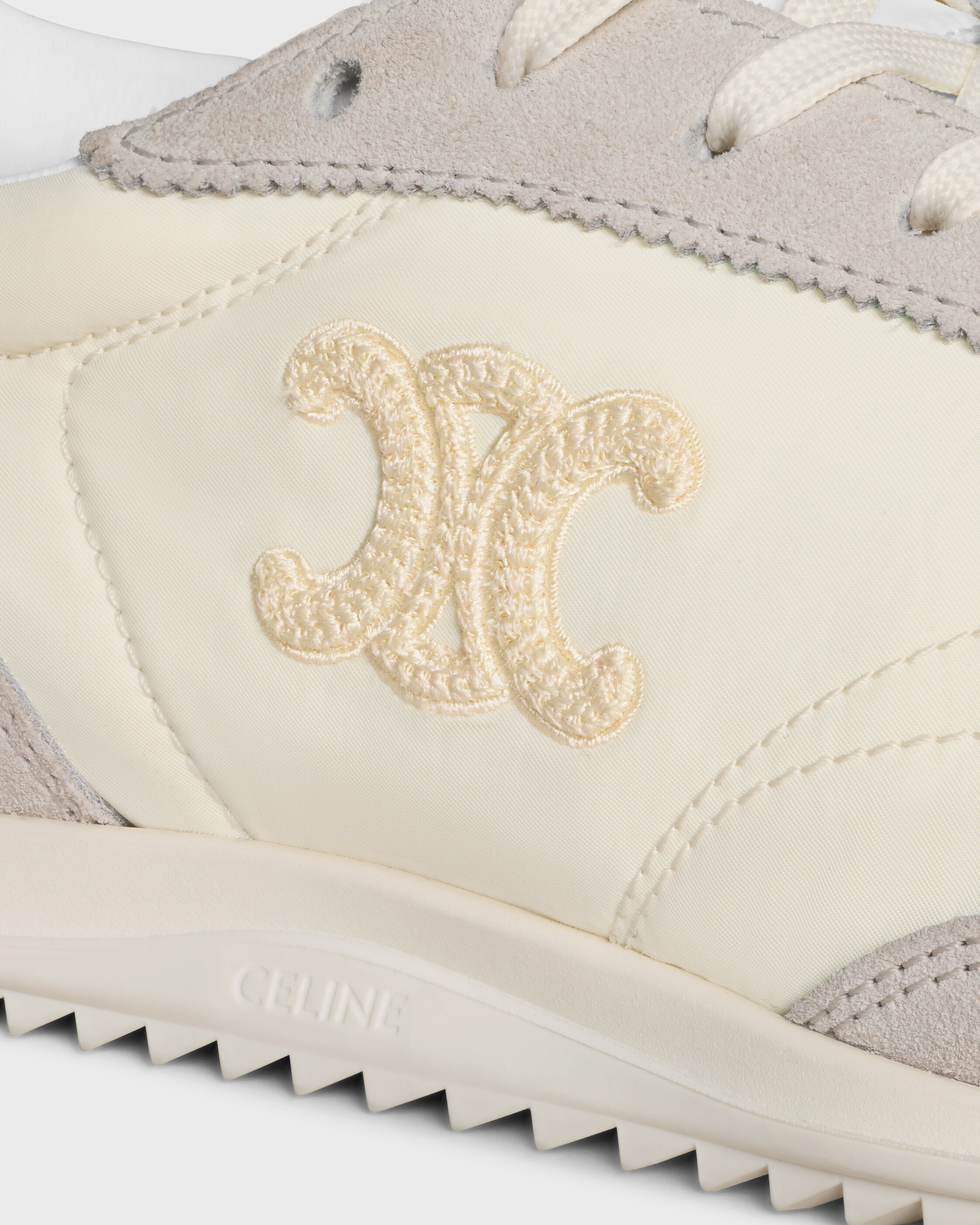 RACER SNEAKER IN NYLON, SUEDE CALFSKIN AND CALFSKIN - VANILLA | CELINE