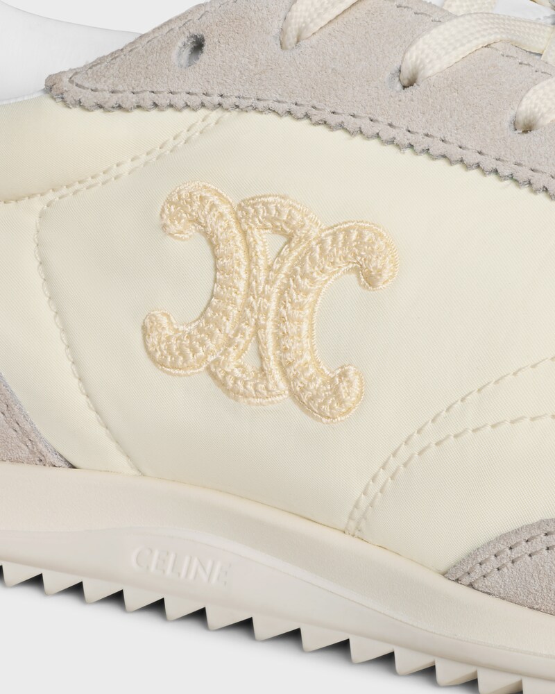 SNEAKER RACER EN NYLON, CUIR DE VEAU VELOURS ET CUIR DE VEAU - Vanille -  - 1 | CELINE