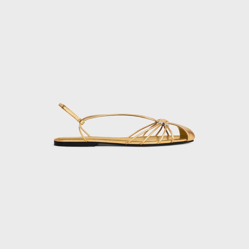 SANDALIA DE CÓCTEL DE PIEL DE CORDERO LAMINADA - DORADO -  - 1 | CELINE