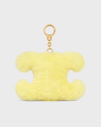 TRIOMPHE pom-pom Charm IN Shearling & Calfskin - JAUNE/BLANC - CHARMS AND ACCESSORIES - 2 | CELINE