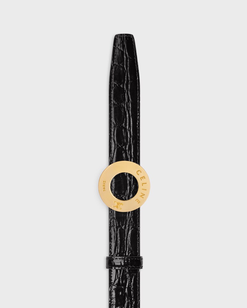 Reversible Strap 25 IN TAURILLON LEATHER AND CROCODILE EMBOSSED CALFSKIN -  -  - 1 | CELINE