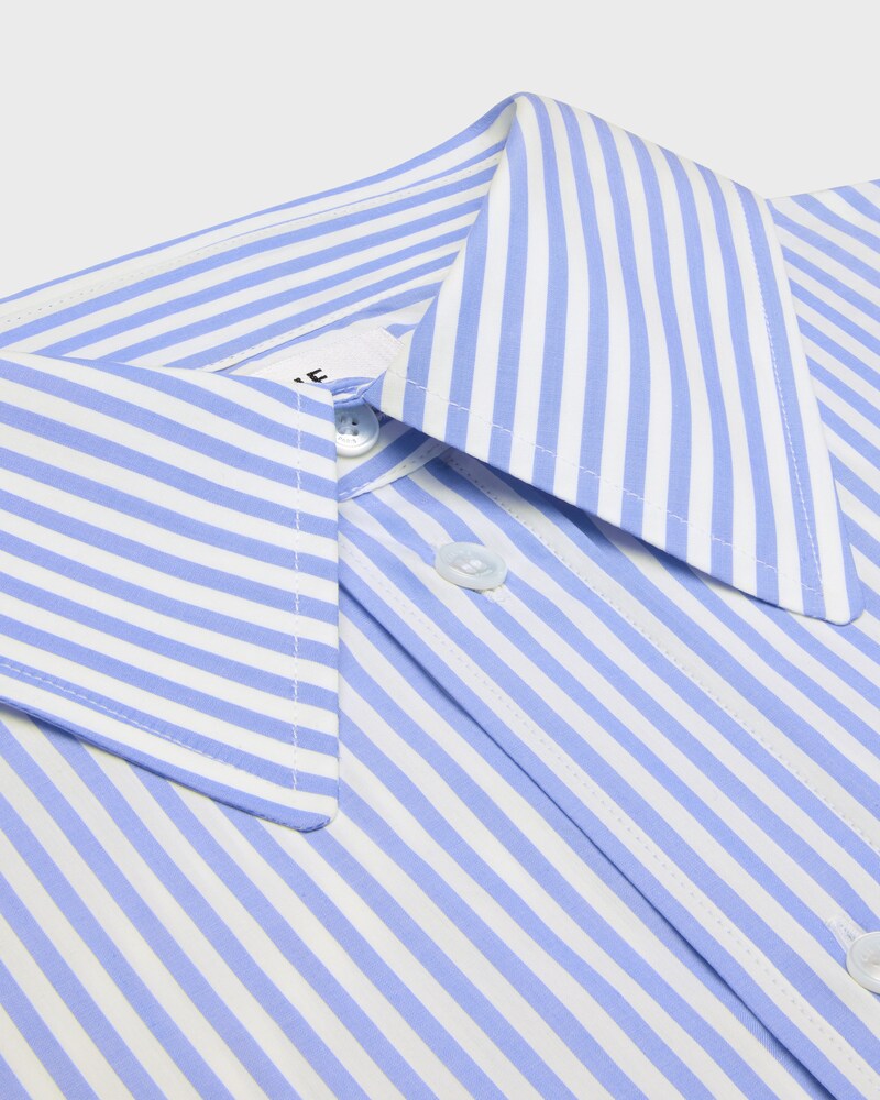 cropped shirt IN striped cotton poplin - CRAIE/BLEU CIEL -  - 1 | CELINE