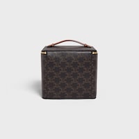SQUARE VANITY CASE IN TRIOMPHE CANVAS AND CALFSKIN - TAN - TRAVEL - 2 | CELINE