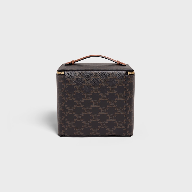 SQUARE VANITY CASE IN TRIOMPHE CANVAS AND CALFSKIN - TAN - TRAVEL SPRAYS - 1 | CELINE