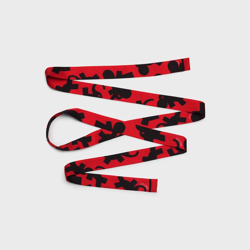 lavalliere IN ELEPHANT SILK TWILL - BLACK/RED -  - 1 | CELINE