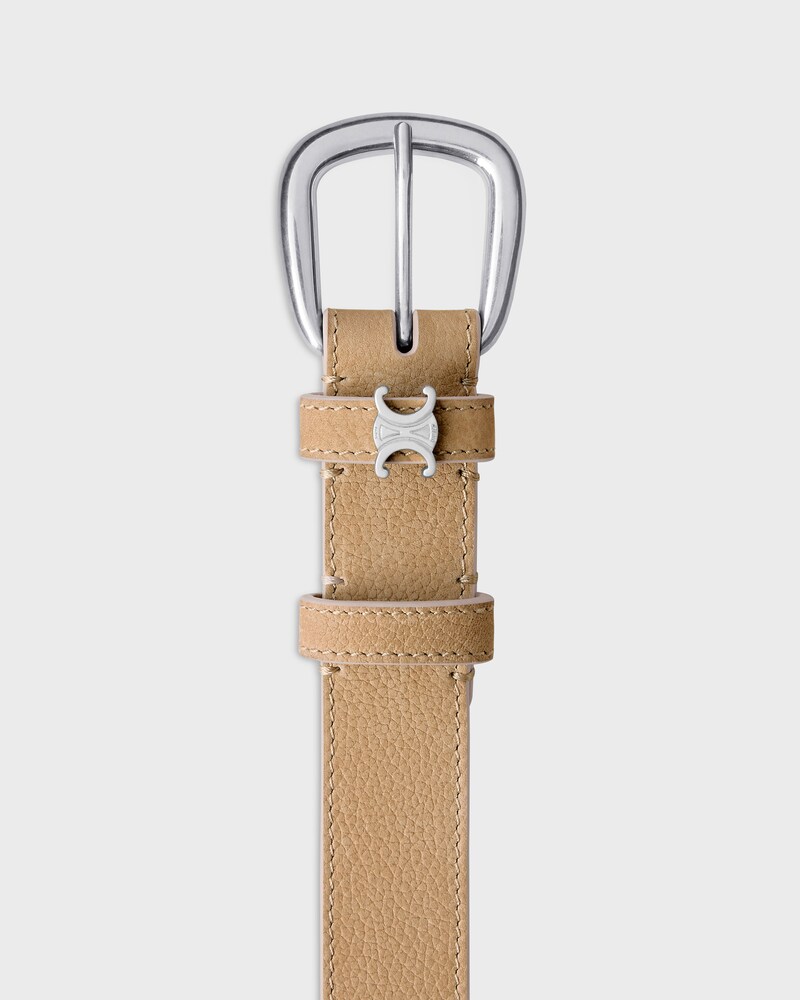 Vivienne Belt 25MM IN GRAINED NUBUCK CALFSKIN - BROWN SEPIA -  - 1 | CELINE