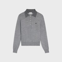 polo sweater IN fine cashmere silk - LIGHT GREY/GREY -  - 1 | CELINE