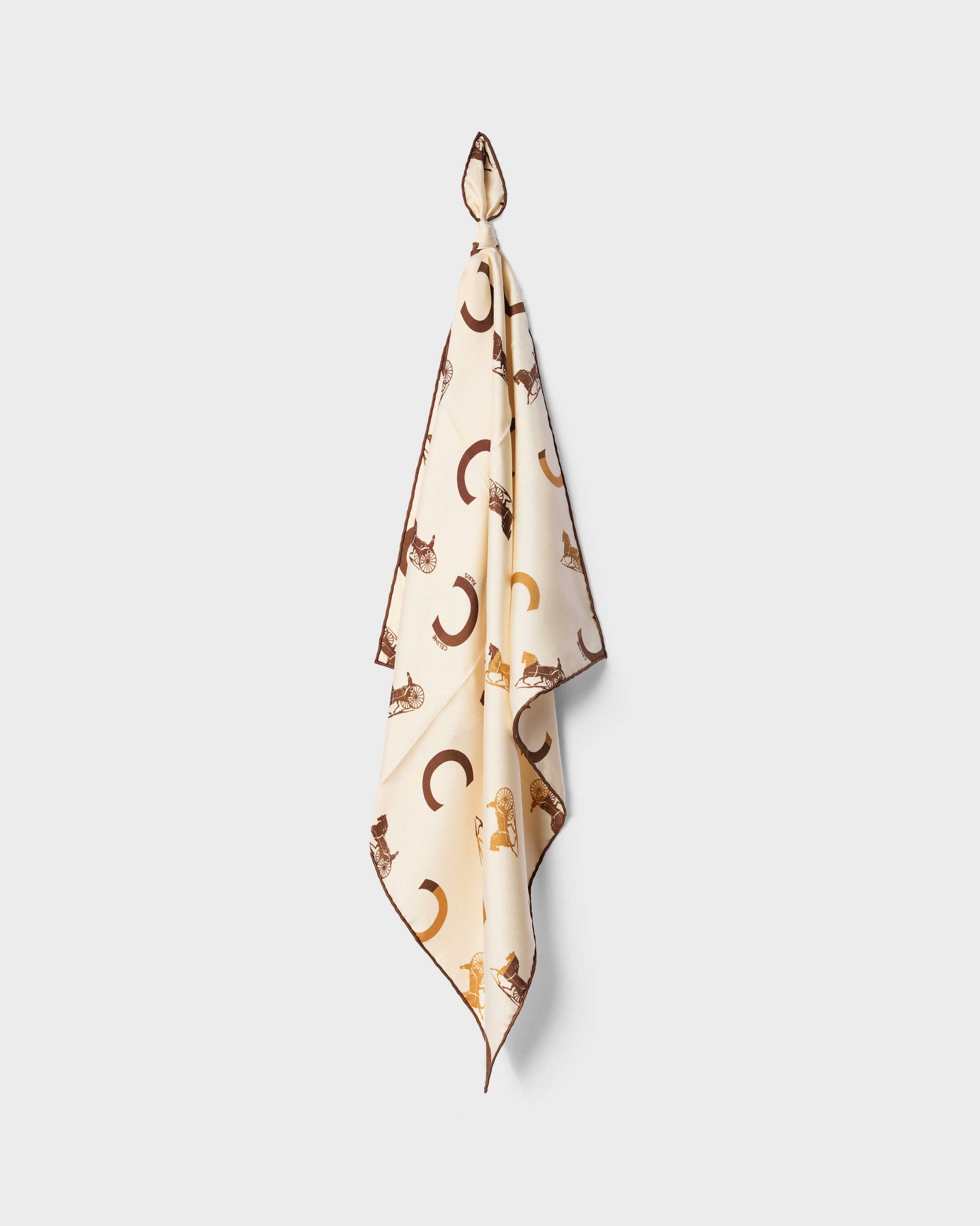 SCATTERED C CALÈCHE BANDANA 55 - CREAM/TAN | CELINE