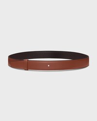 Reversible Strap 30MM IN Smooth and Grained Calfskin - REDWOOD / ESPRESSO -  - 2 | CELINE