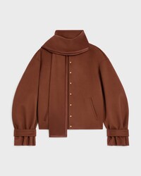 scarf jacket IN WOOL CLOTH - COGNAC -  - 1 | CELINE
