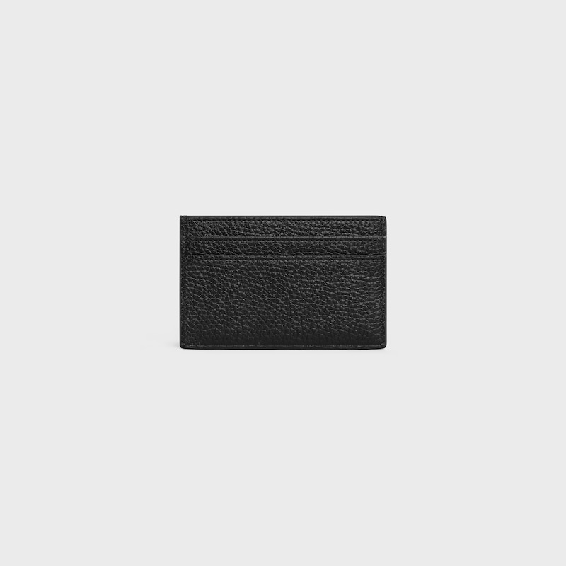 PORTE-CARTES EN VEAU GRAIN&Eacute; - NOIR - PORTE CARTES - 1 | CELINE