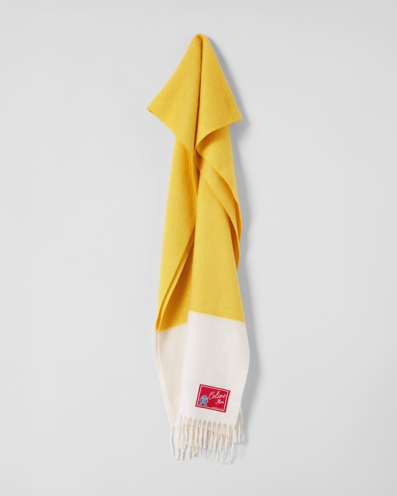 ÉCHARPE EN CACHEMIRE BICOLORE - JAUNE/BLANC -  - 1 | CELINE