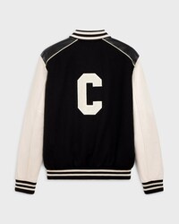 classic teddy jacket in textured wool - BLACK -  - 2 | CELINE