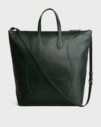VERTICAL CABAS LUGGAGE IN SHINY CALFSKIN - DARK FOREST - TOTE BAGS - 2 | CELINE