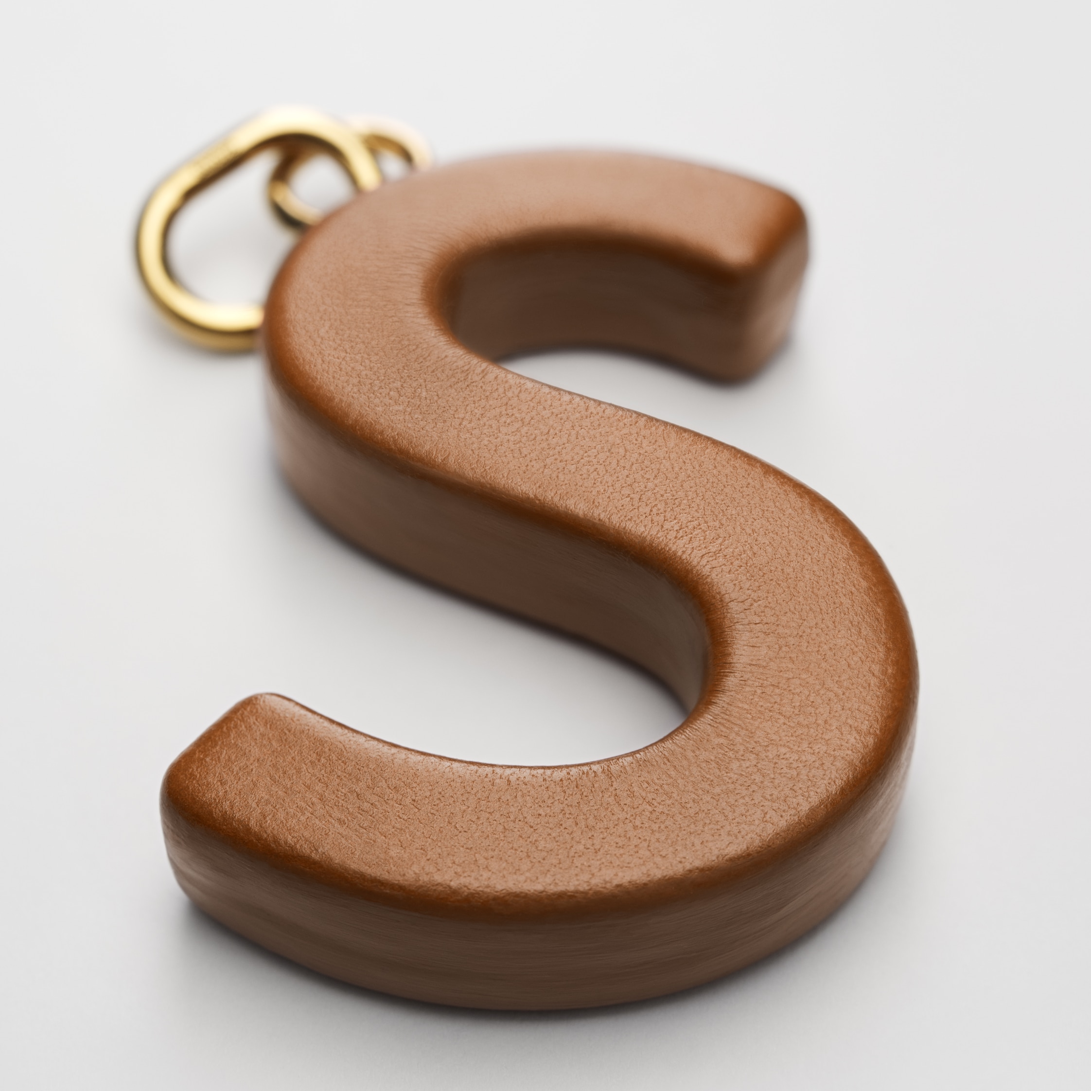CELINE ALPHABET CHARMS S LETTER IN LAMBSKIN AND BRASS WITH GOLD FINISH