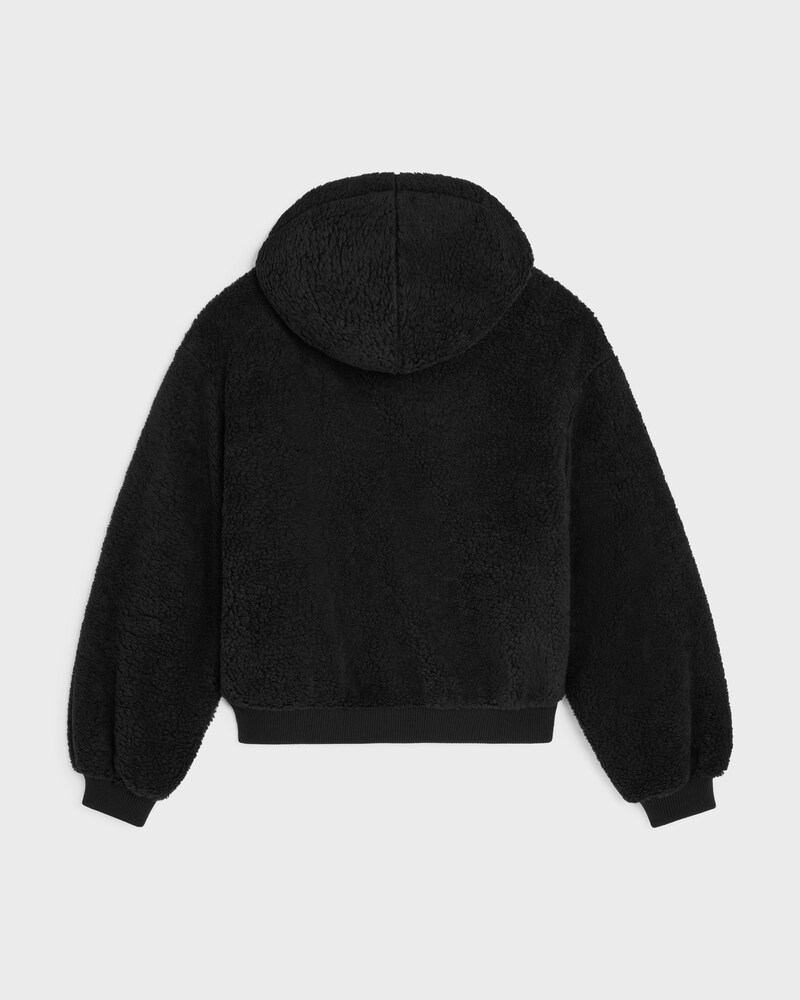 hooded jacket IN polar fleece - BLACK -  - 1 | CELINE