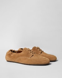 ADAM LACE-UP LOAFER IN SUEDE CALFSKIN - COGNAC -  - 2 | CELINE